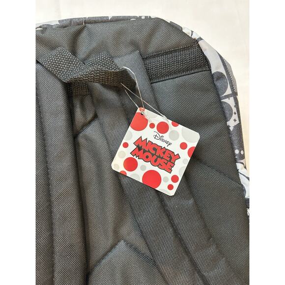 2018 Disney Mickey Mouse Backpack Black‎ White 16” Water Bottle Pockets Kids - Picture 7 of 10